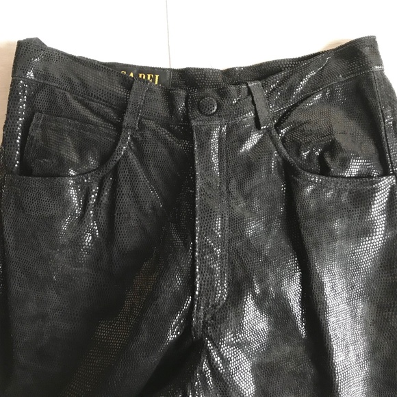 Isabel Black Shimmery Jeans Style Pants 10 - Picture 3 of 8